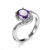 Ring AAA Cubic Zirconia Zircon Cubic Zirconia Alloy Simple Style Fashion Purple Champagne Jewelry Casual 1pc