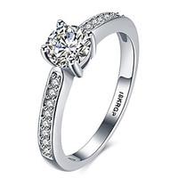 Ring AAA Cubic Zirconia Platinum Plated Simulated Diamond Silver Jewelry Wedding Party Halloween Daily Casual Sports 1pc