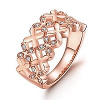 Ring AAA Cubic Zirconia Zircon Cubic Zirconia Copper Rose Jewelry Daily Casual 1pc