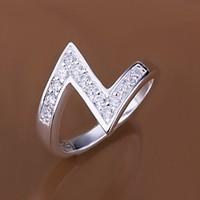 Ring Wedding / Party / Daily / Casual Jewelry Sterling Silver Women Statement Rings 1pc, 7 / 8 Silver