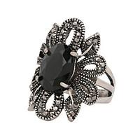 Ring AAA Cubic Zirconia Luxury European Simulated Diamond Alloy Black Jewelry For Casual 1pc