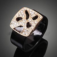 Ring Fashion Party Jewelry Alloy / Cubic Zirconia Women Statement Rings 1pc, One Size Black