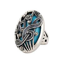 Ring AAA Cubic Zirconia Bohemian Double-layer Luxury European Alloy Red Blue Jewelry For Casual 1pc