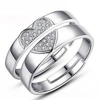 Ring Wedding / Party / Daily Jewelry Sterling Silver Women / Men / Couples Couple Rings 2pcs, Adjustable Silver