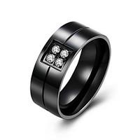Ring AAA Cubic Zirconia Steel Fashion Black Silver Golden Jewelry Casual 1pc
