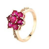 Ring AAA Cubic Zirconia Alloy Fashion Gold White Red Green Blue Jewelry Casual 1pc