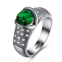 Ring AAA Cubic Zirconia Zircon Copper Titanium Steel Simulated Diamond Green Jewelry Daily Casual 1pc
