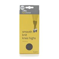 right price smooth knit knee highs barely black one size 5pk