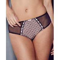 ribbon slot spot mesh black briefs