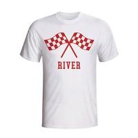 river plate waving flags t shirt white kids