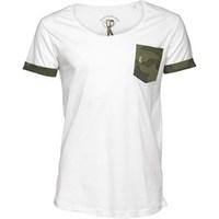 Ringspun Mens Caliber T-Shirt White/Camo