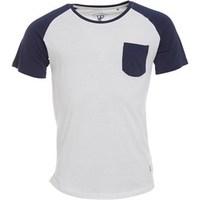 Ringspun Mens Socker T-Shirt Off White/Navy