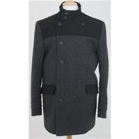 river island size m grey black double breasted coat