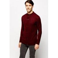 Ribbed High Neck Double Breasted Cardigan