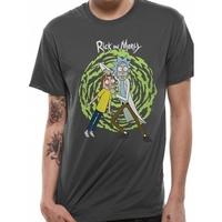 rick and morty spiral mens x large t shirt grey