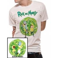 rick and morty portal back print mens x large t shirt white