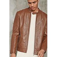 Ribbed Faux Leather Jacket