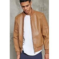 Ribbed High-Neck Bomber Jacket