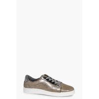 Ribbon Lace Trainer - pewter