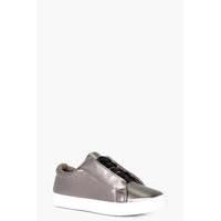 ribbon lace trainer pewter