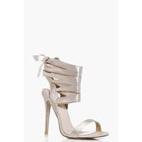 Ribbon Lace Tie Sandal - champagne