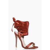 Ribbon Lace Tie Sandal - rust