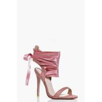 Ribbon Tie Strap Sandal - blush