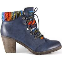 Rieker 95323 men\'s Low Ankle Boots in blue