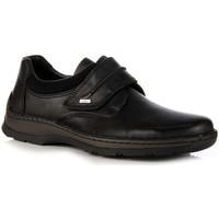 rieker skrzane czarne komfortowe na rzep mens shoes trainers in black