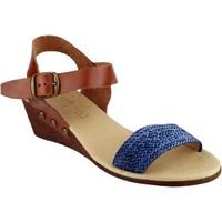 riva barbados leather womens sandals in blue