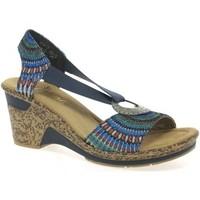 Rieker Blush Womens Wedge Sandals women\'s Sandals in blue