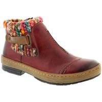 rieker z6784 womens knitted ankle boots womens mid boots in red
