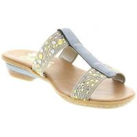 rieker 63454 womens sandals womens mules casual shoes in grey
