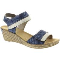 rieker 62470 womens wedge sandal womens sandals in blue