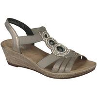 rieker ladies button wedge sandal womens sandals in grey