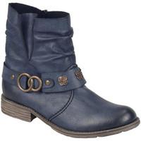 rieker ladies casual slouch ankle boot womens mid boots in blue
