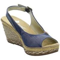 rieker keil womens sandals in blue