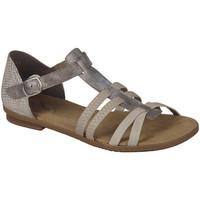 Rieker Ladies Gladiator Strap Flat Sandal women\'s Sandals in grey