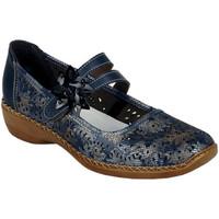 Rieker Ladies Mary Jane Low Heel Shoe women\'s Smart / Formal Shoes in blue