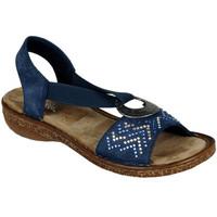 Rieker Ladies Jewel Slingback Sandal women\'s Flip flops / Sandals (Shoes) in blue