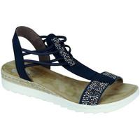 Rieker Ladies Ankle Strap Diamante Sandal women\'s Sandals in blue
