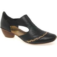 Rieker Martha Rouched Trim Dress Shoes women\'s Sandals in black