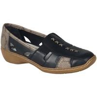 Rieker Denise Slip On Vamp Shoes women\'s Sandals in black