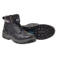 Rigour Black Full Grain Leather Steel Toe Cap Safety Work Boots Size 9