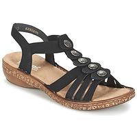 rieker mecharolo womens sandals in black