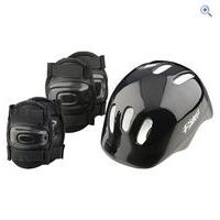 riderz kids helmet and pads set colour black