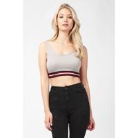 RIBBED ELASTIC HEM CROP TOP