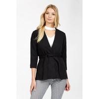 RIBBED TIE FRONT JACKET