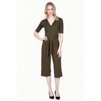 ribbed wrap culotte jumpsuit