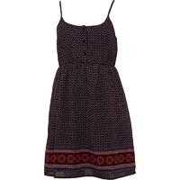 Ribbon Womens Border Print Dress Multi